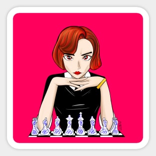 beth harmon the chess master, queen's gambit art Sticker